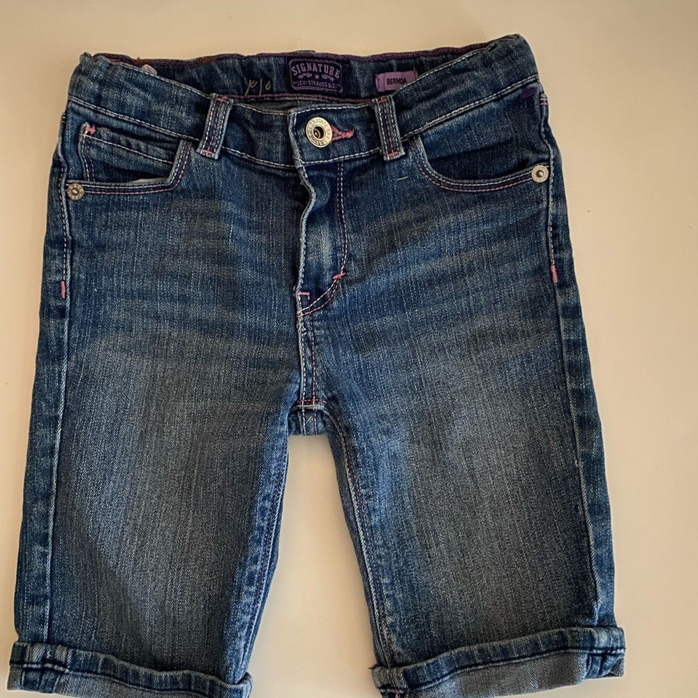 Signature by Levi Strauss Kids Dark Blue Denim Bermuda Shorts